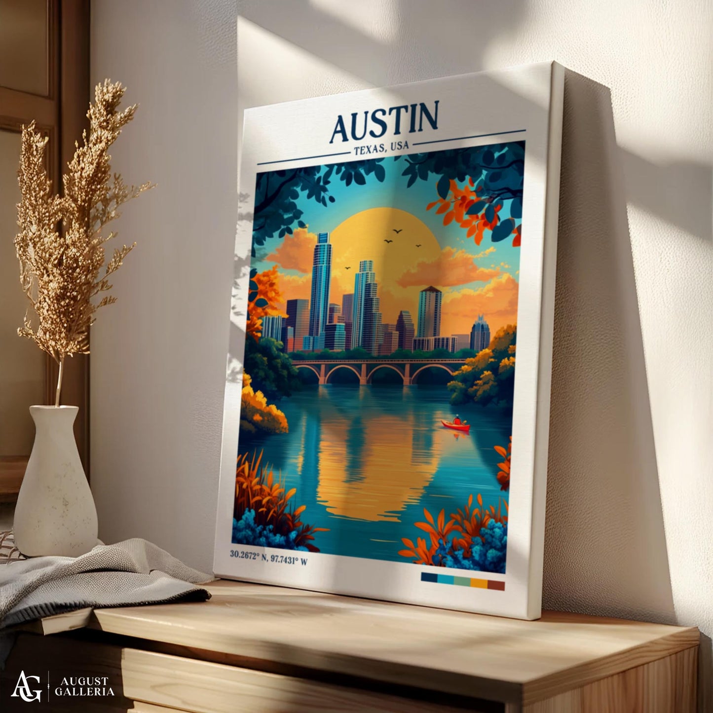 Austin Texas Retro Travel Print
