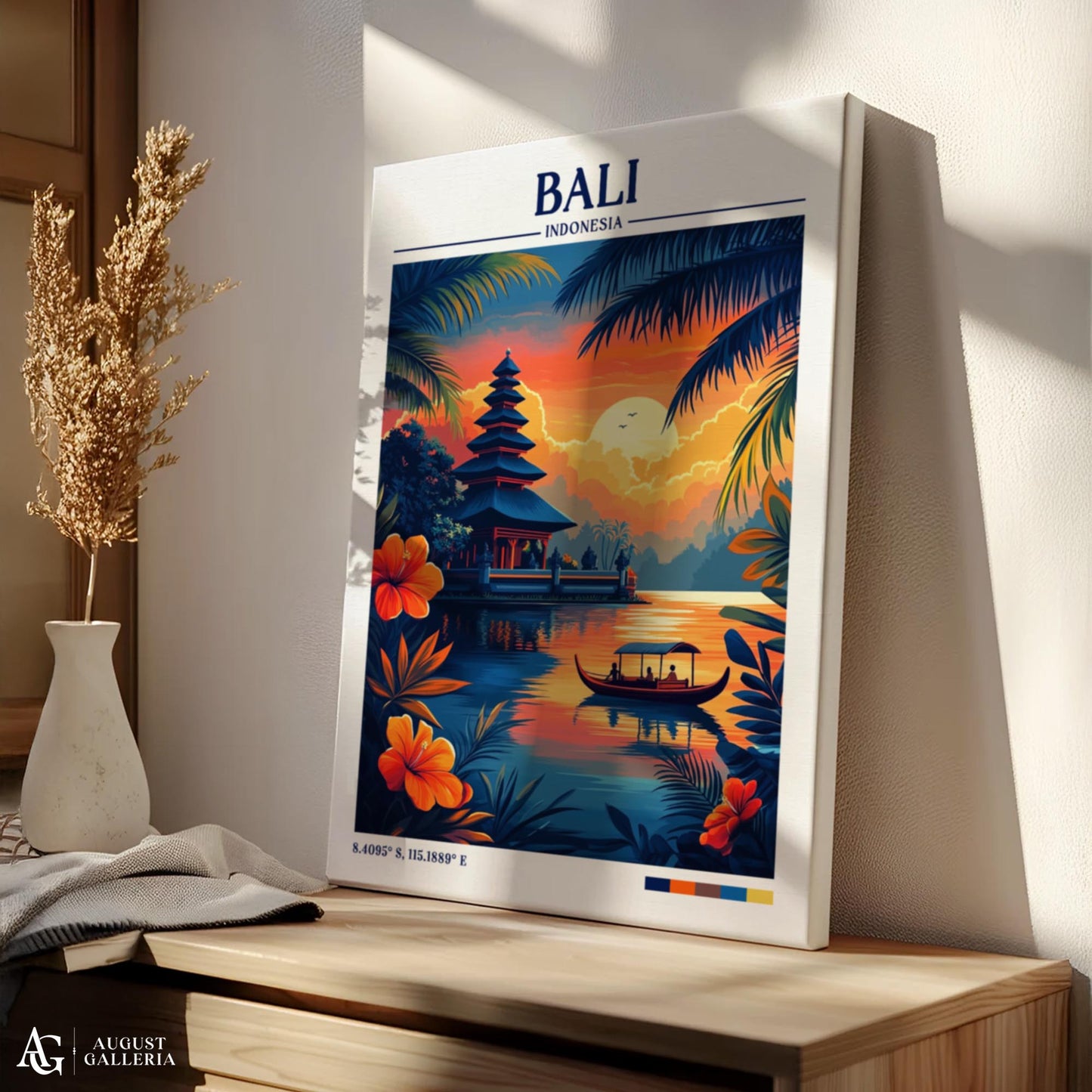 Bali Indonesia Retro Travel Print