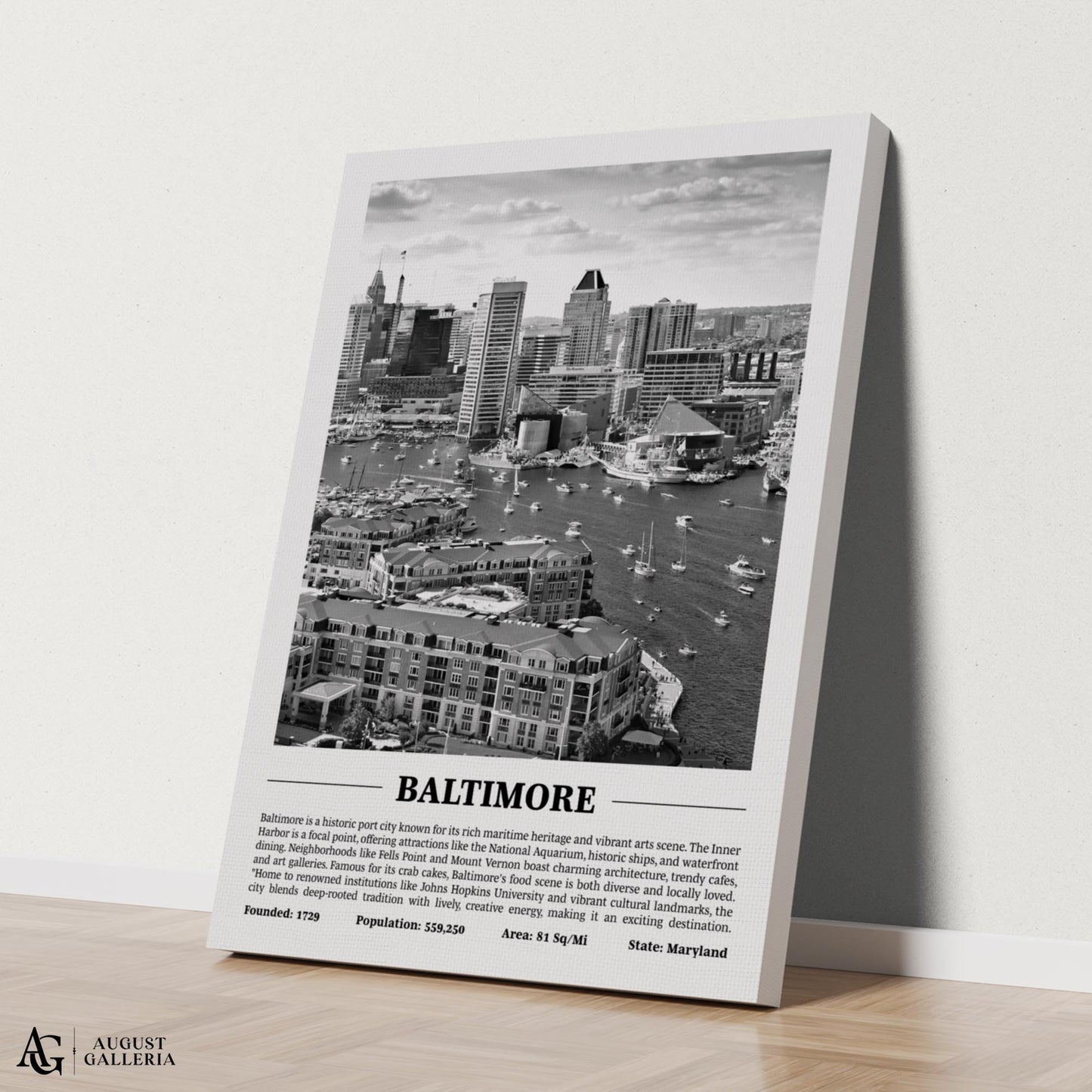 Baltimore Black & White City Print