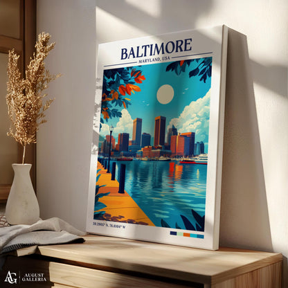 Baltimore Maryland Retro Travel Print