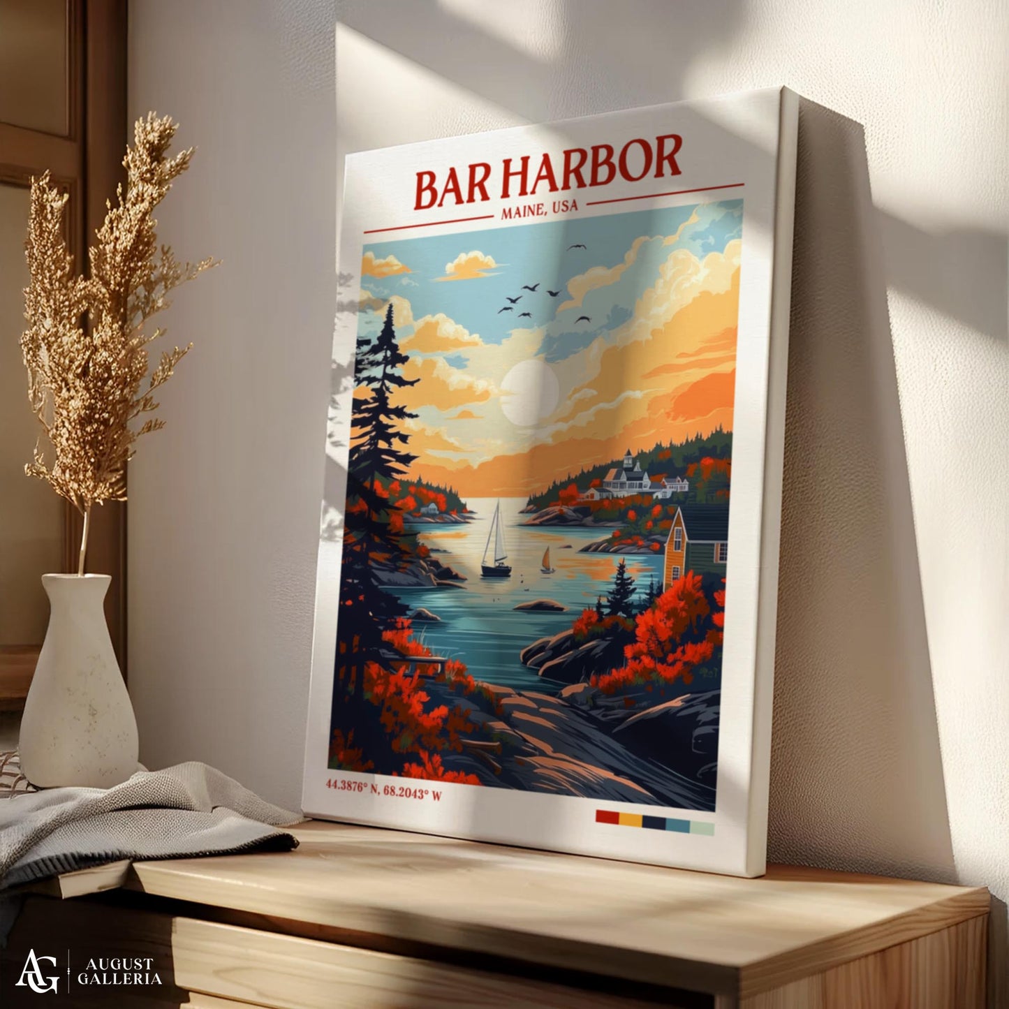 Bar Harbor Retro Travel Print