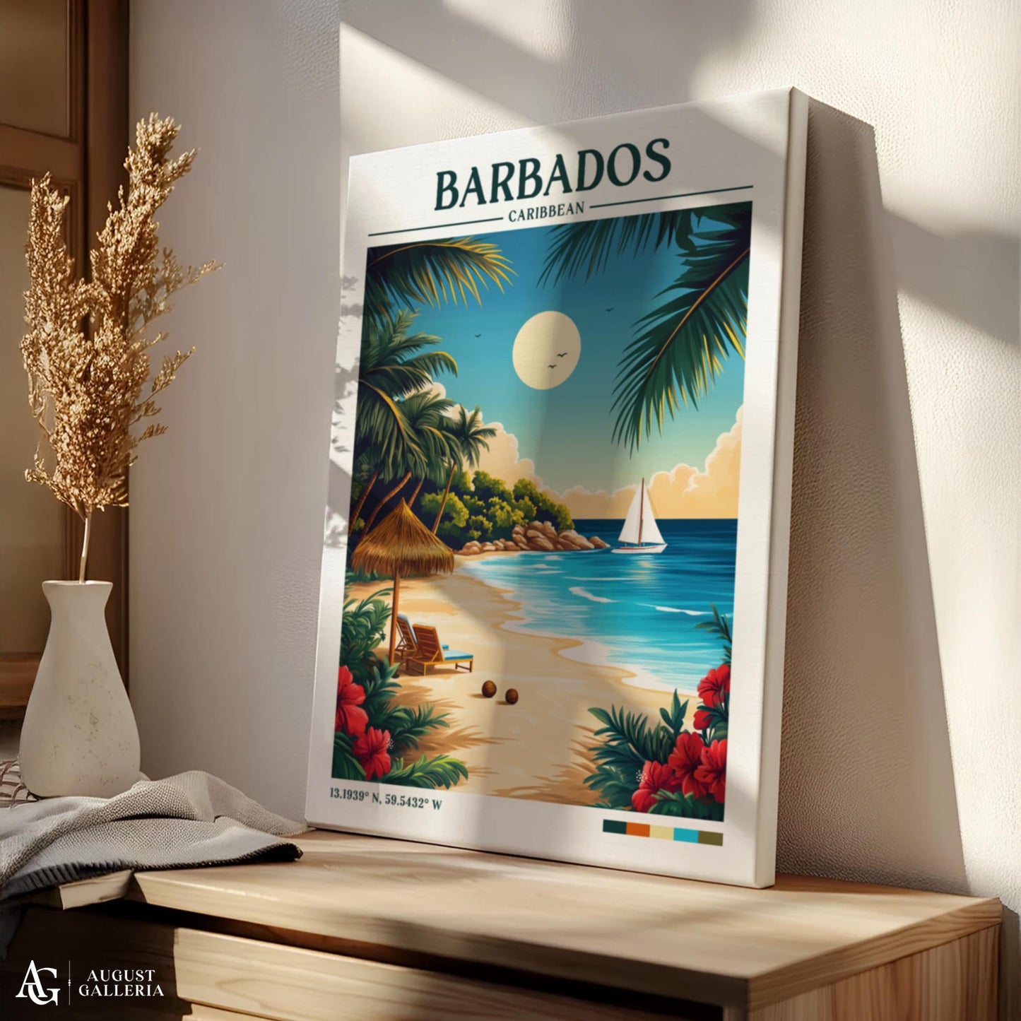 Barbados Caribbean Retro Travel Print