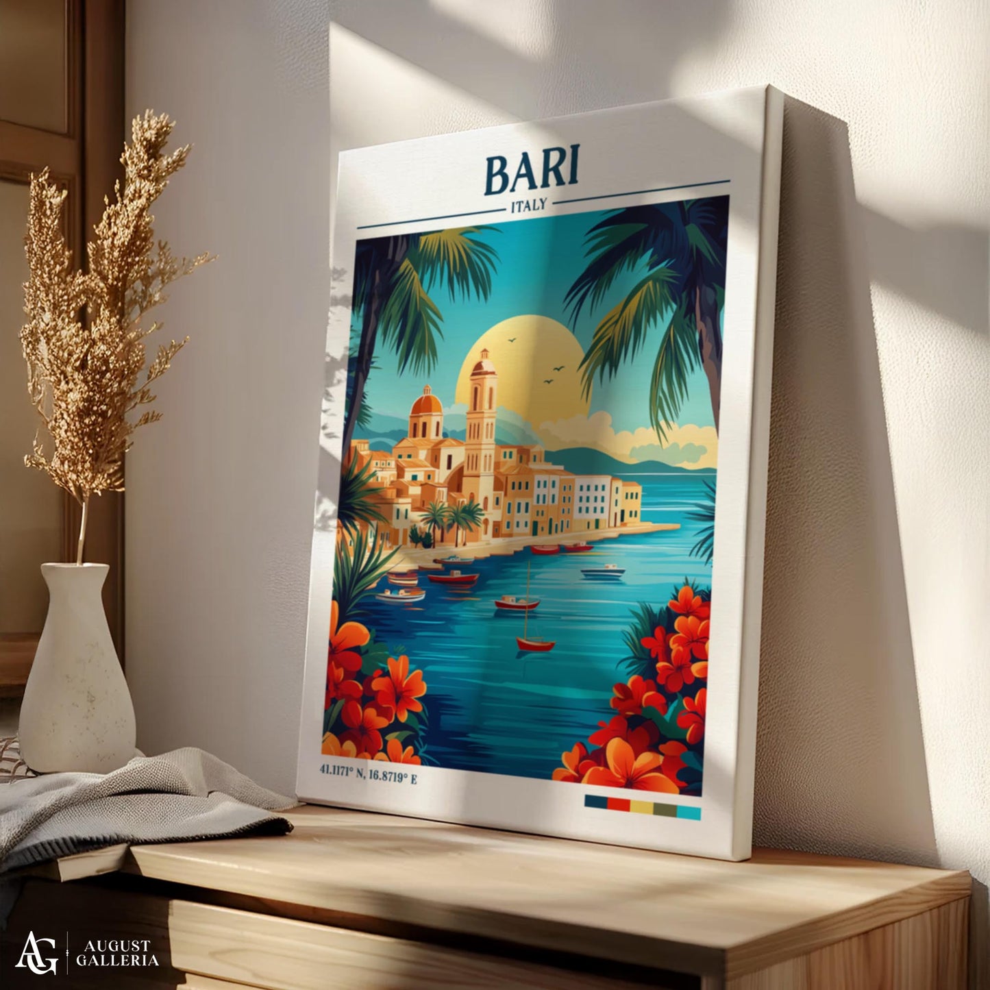 Bari Italy Retro Travel Print