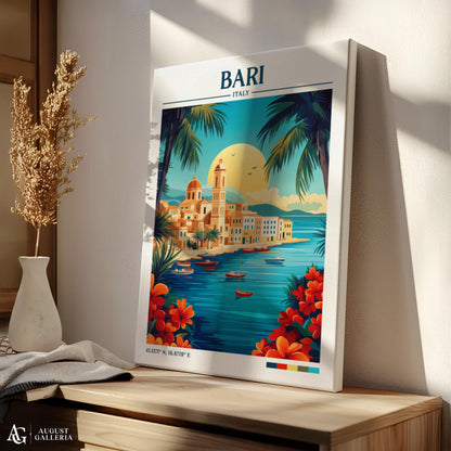 Bari Italy Retro Travel Print
