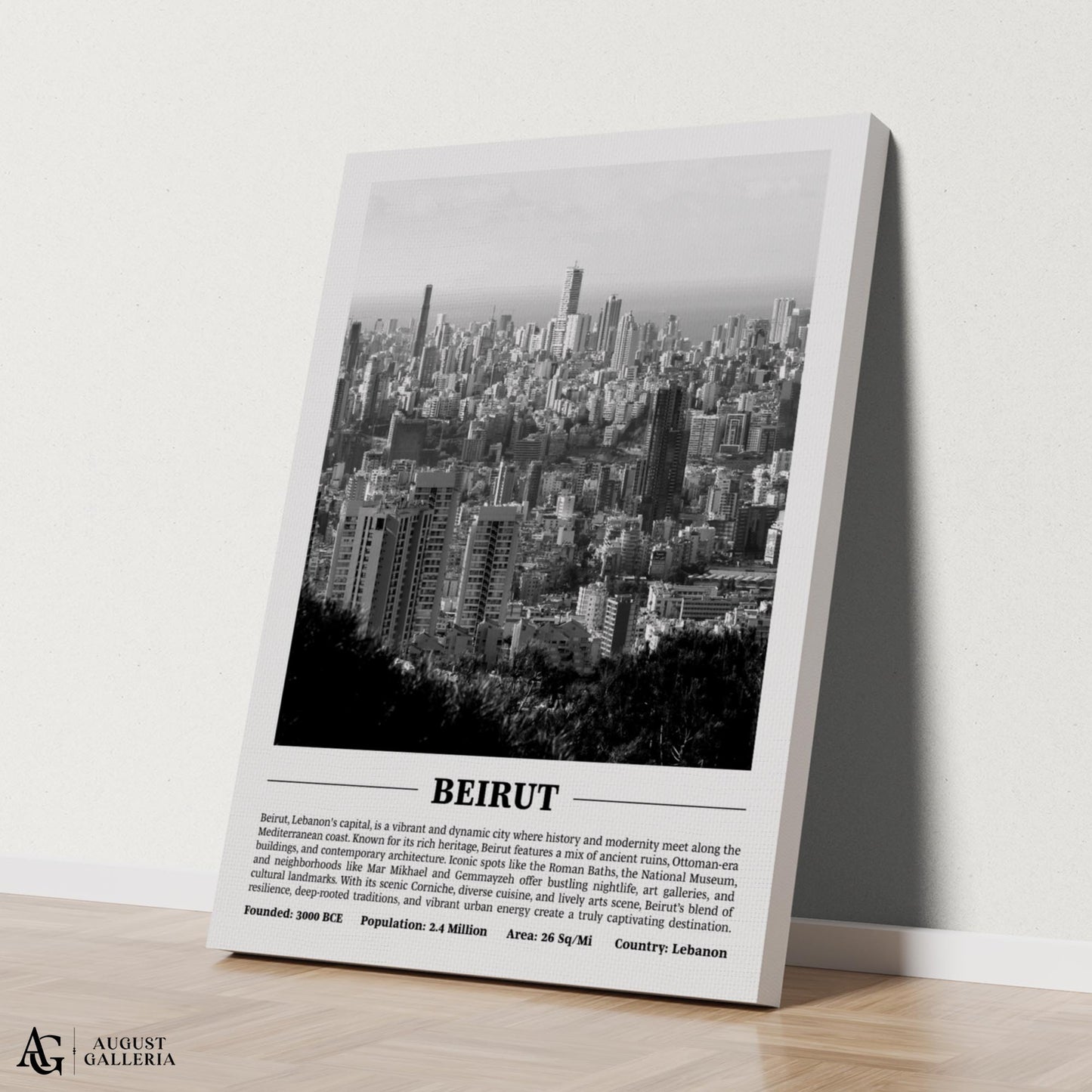 Beirut Black & White City Print