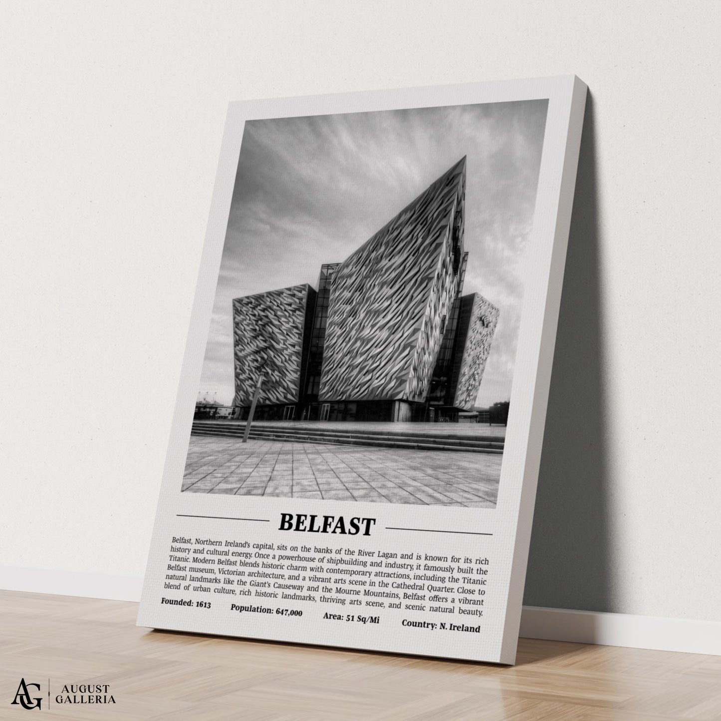 Belfast Black & White City Print