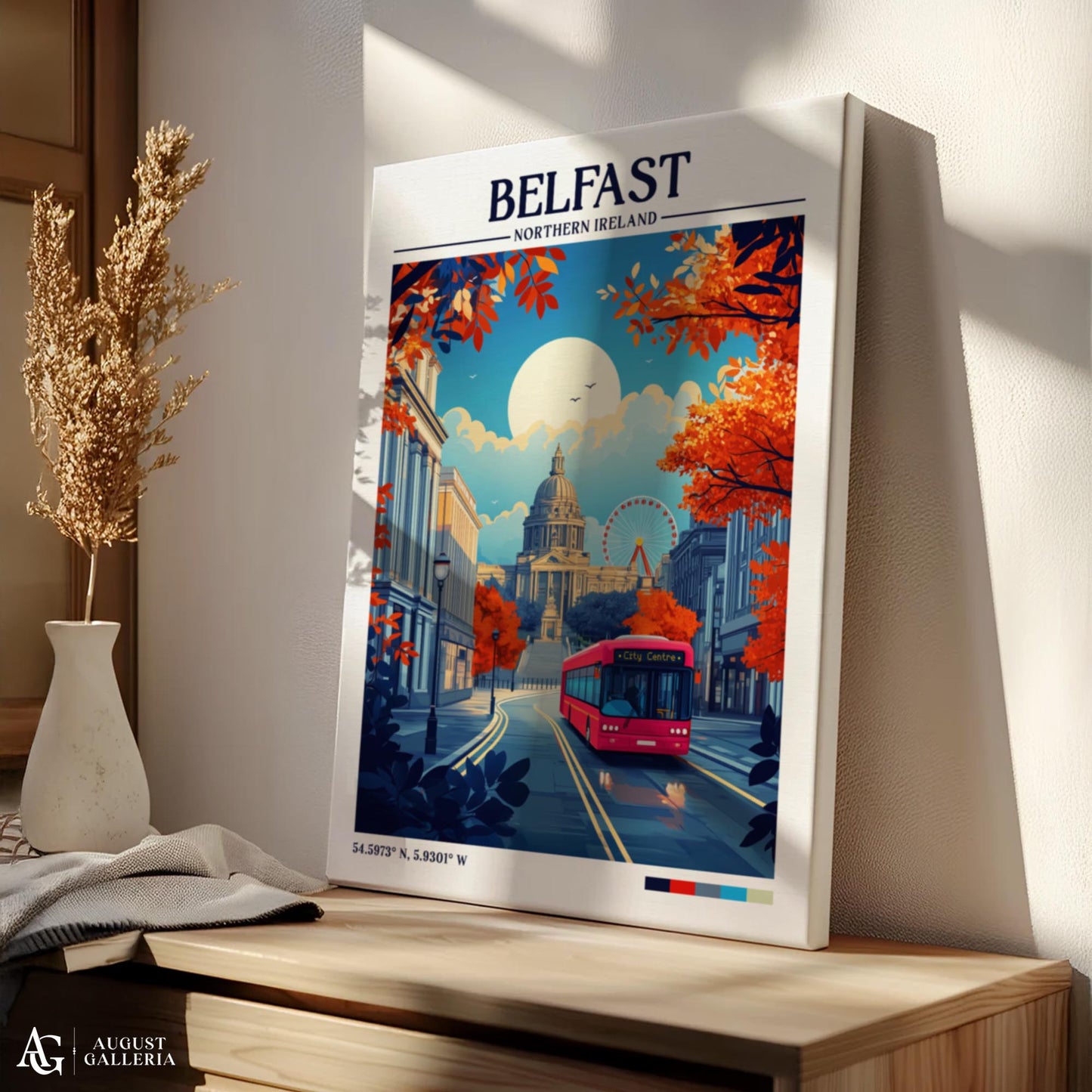 Belfast Northern Ireland Retro Travel Print