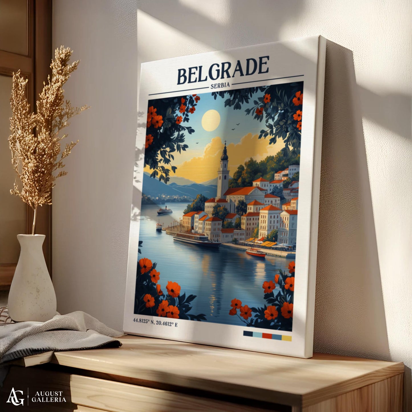 Belgrade Serbia Retro Travel Print