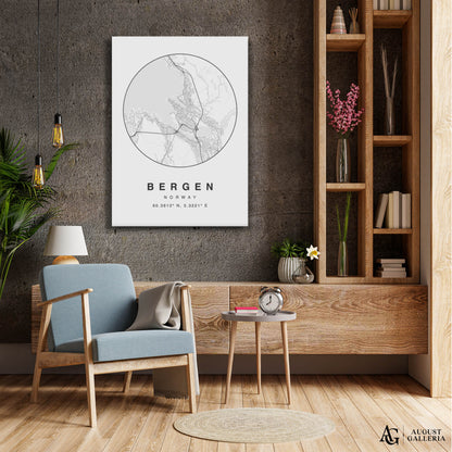 Bergen Minimalist Map