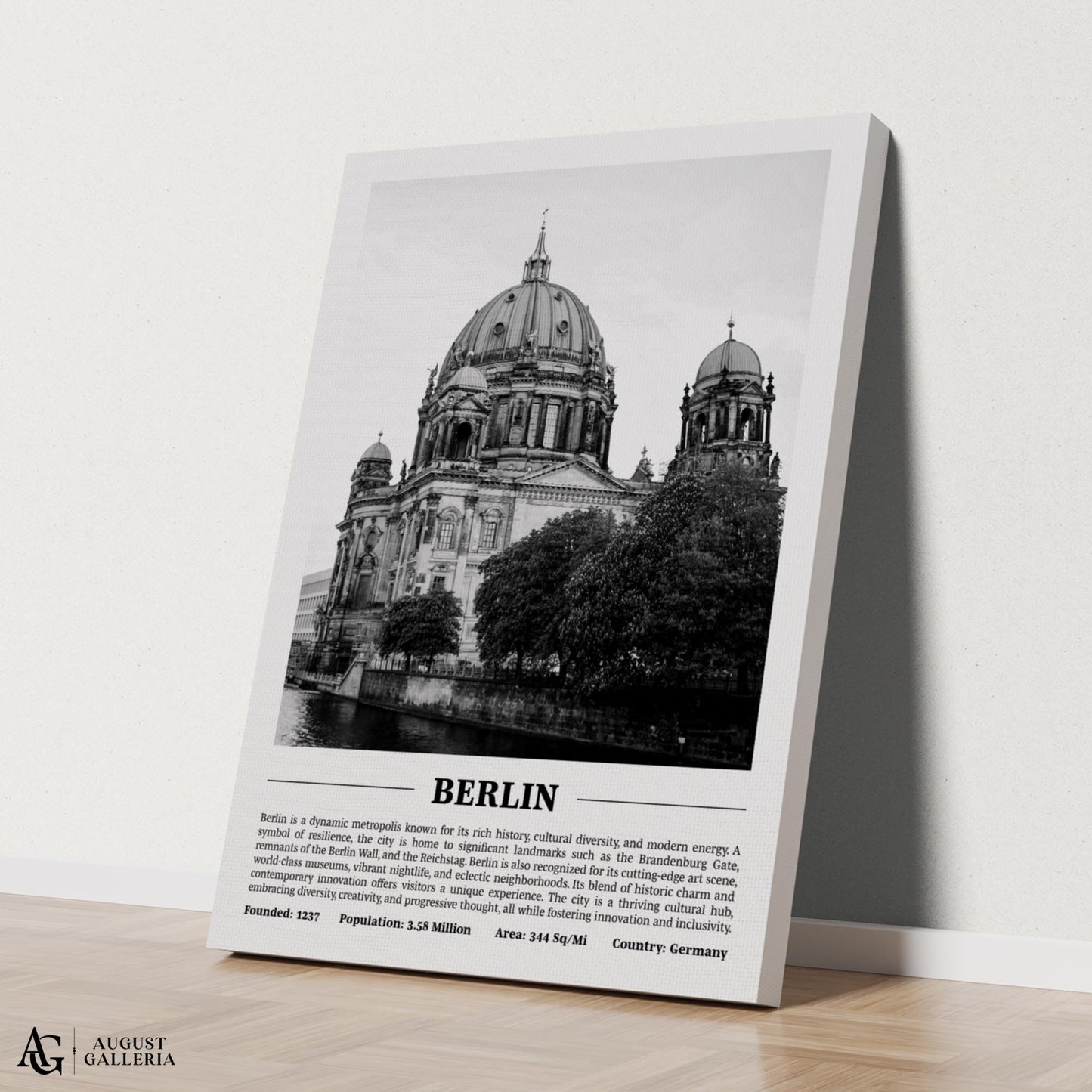 Berlin Black & White City Print