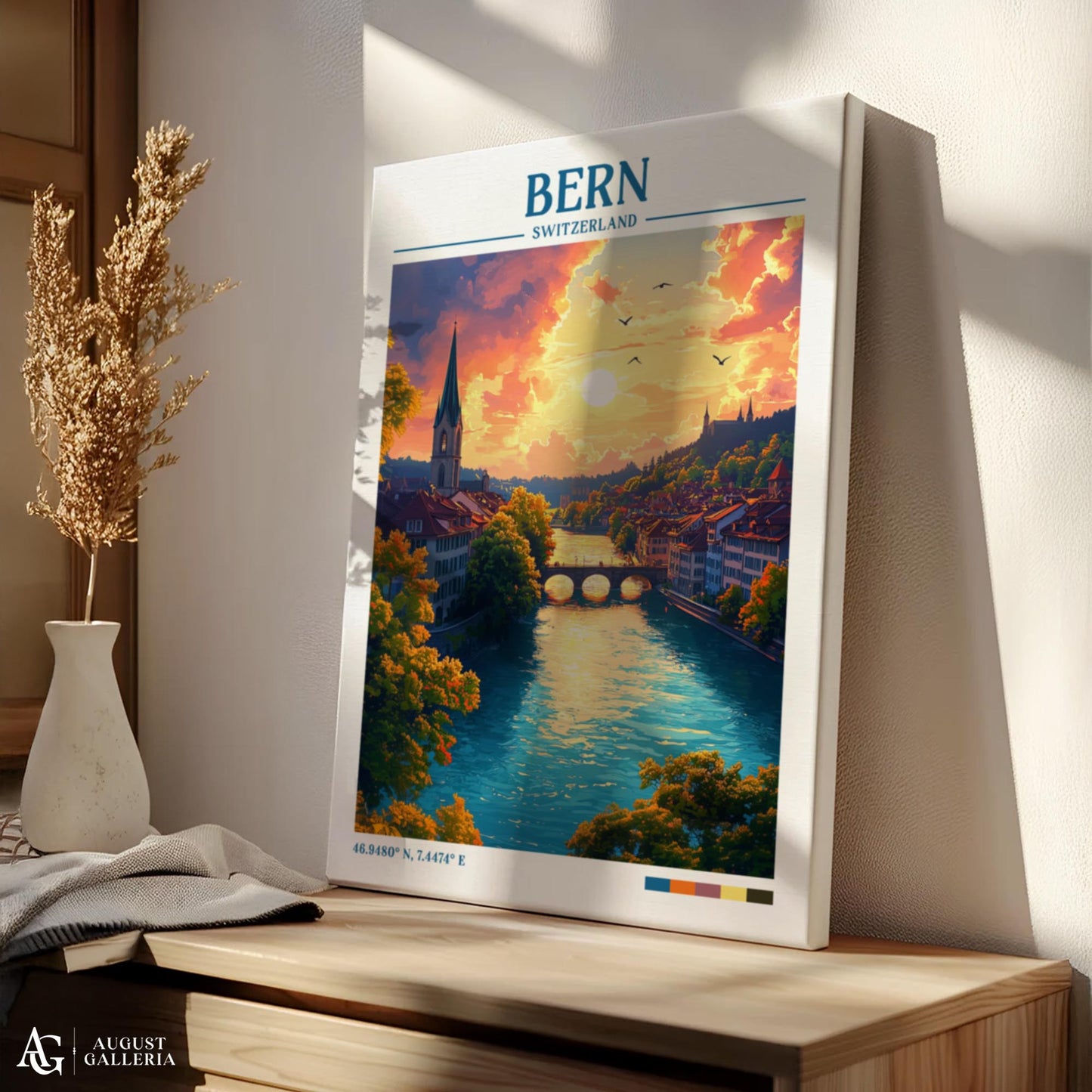 Bern Switzerland Retro Travel Print