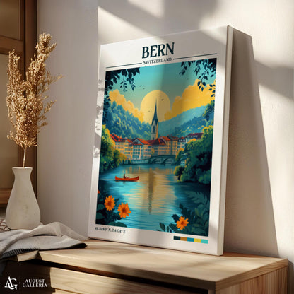 Bern Switzerland Retro Travel Print