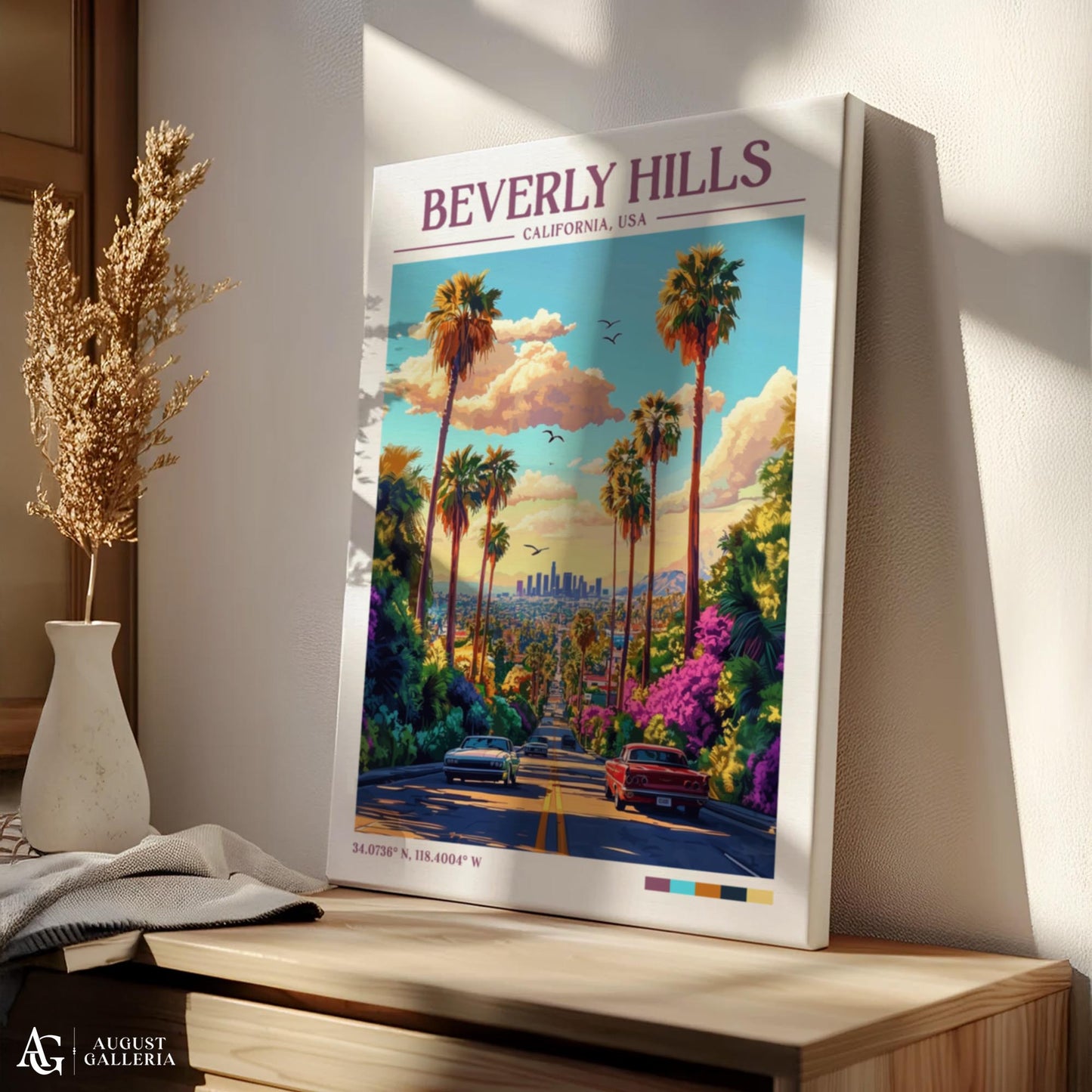 Beverly Hills Retro Travel Print