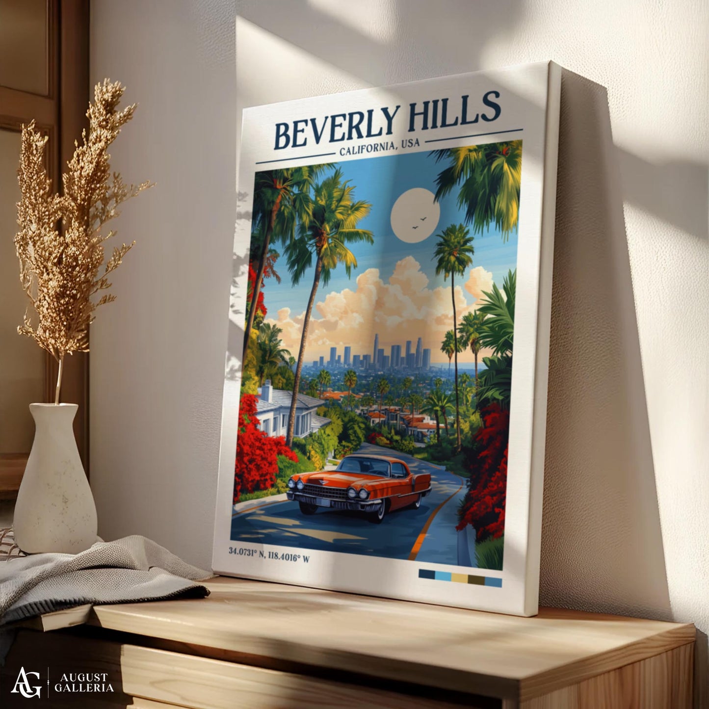 Beverly Hills Retro Travel Print