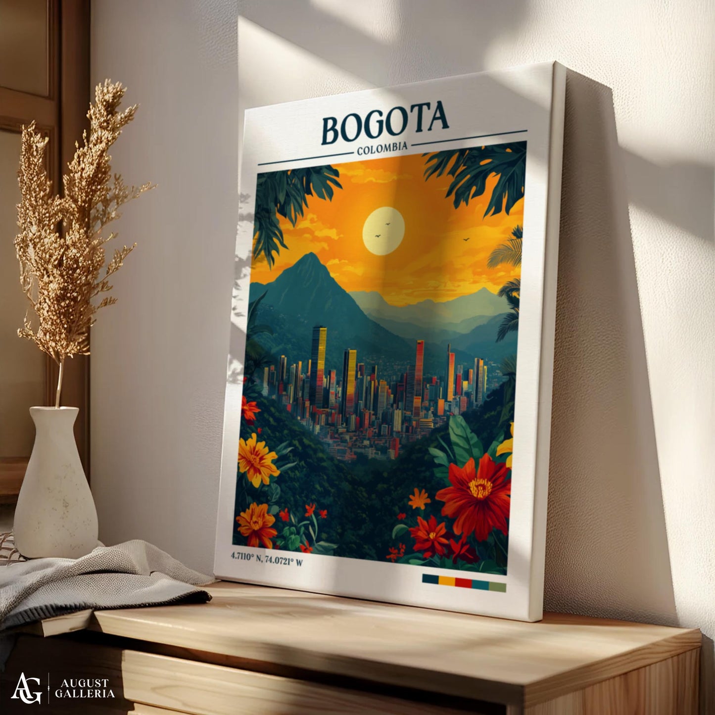 Bogota Colombia Retro Travel Print