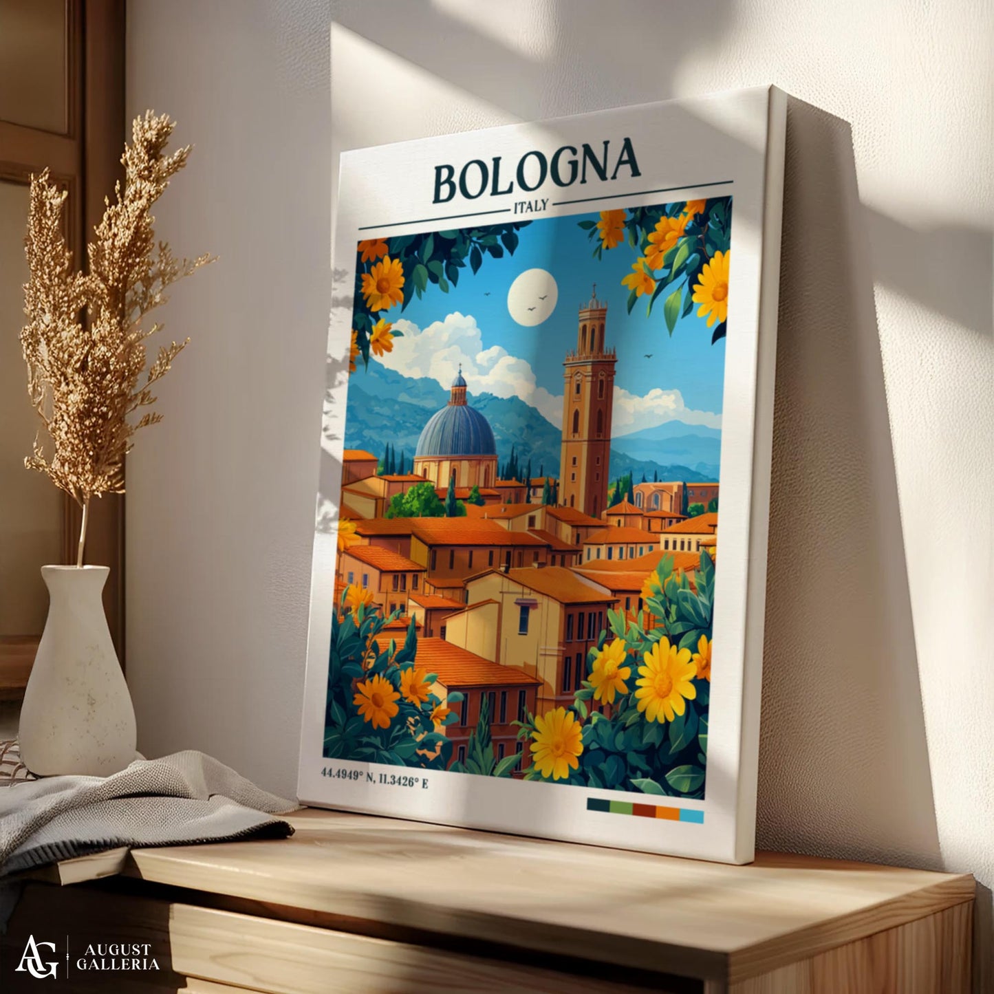 Bologna Italy Retro Travel Print