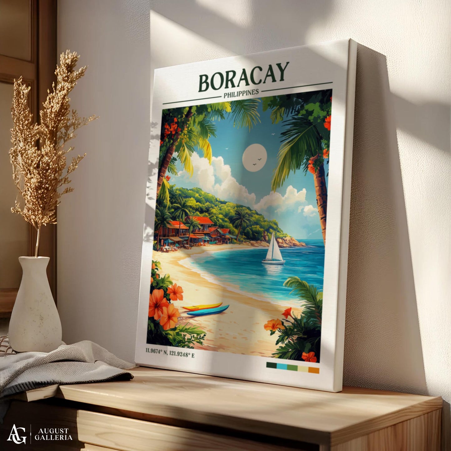 Boracay Philippines Retro Travel Print
