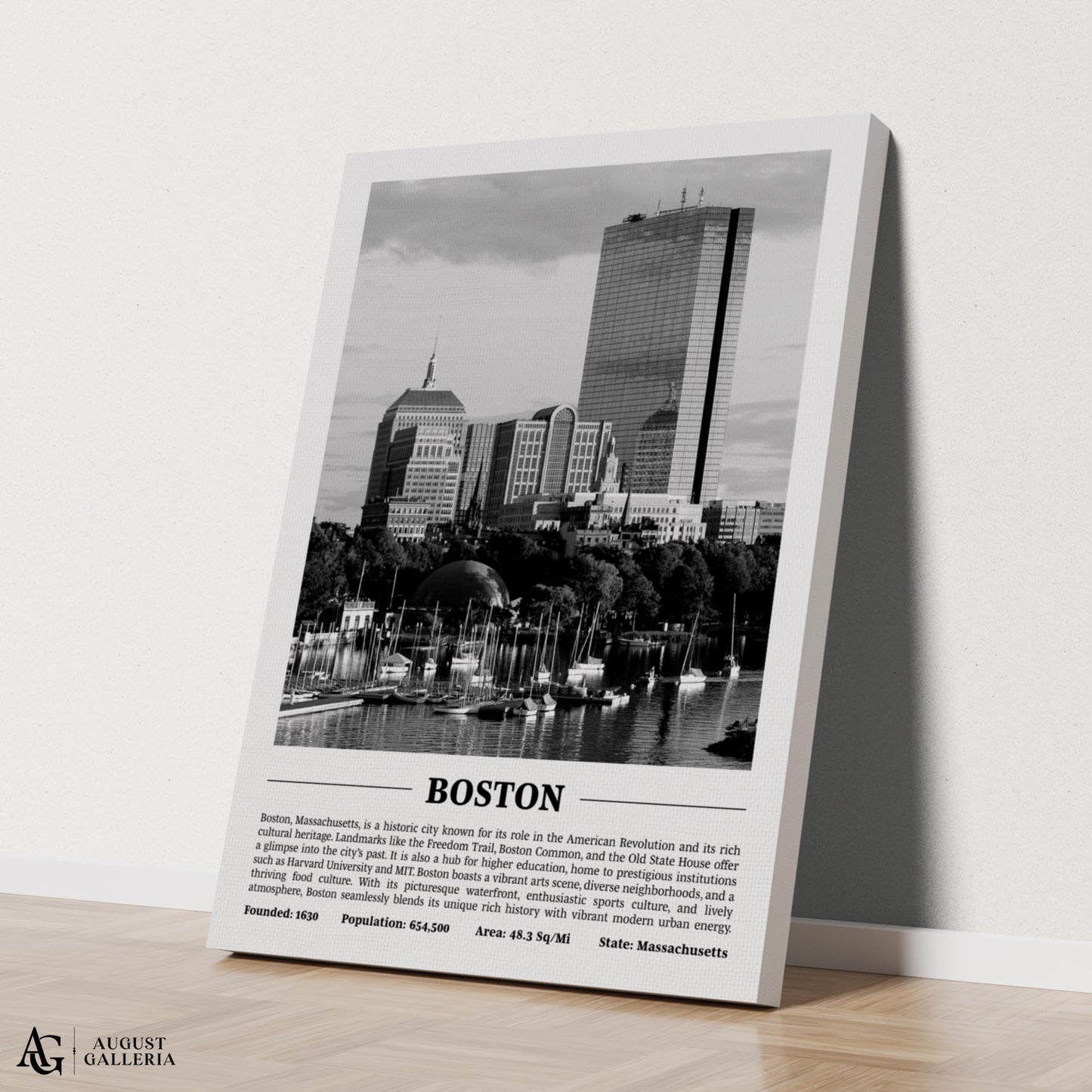 Boston Black & White City Print