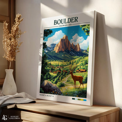 Boulder Colorado Retro Travel Print