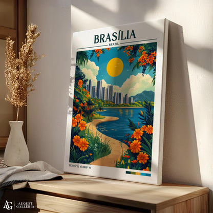 Brasília Brazil Retro Travel Print