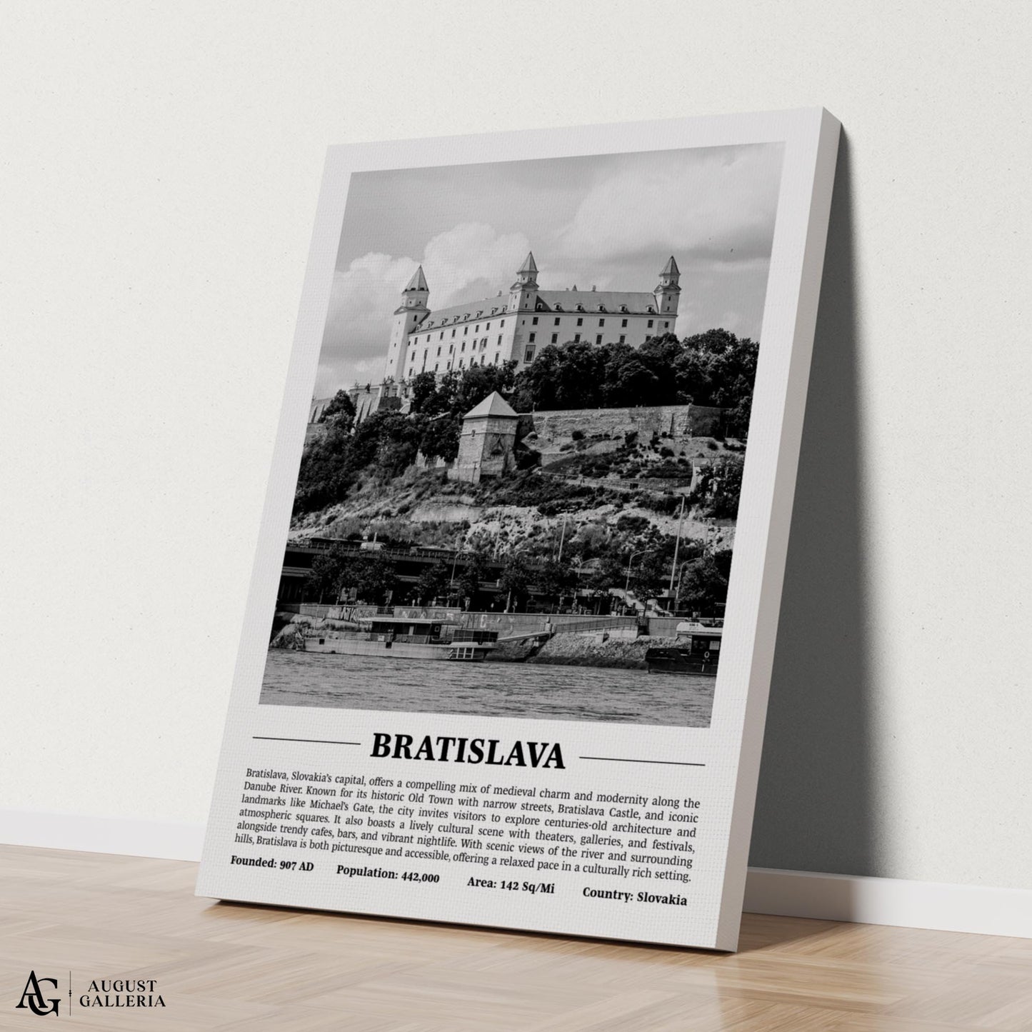 Bratislava Black & White City Print