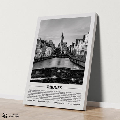 Bruges Black & White City Print