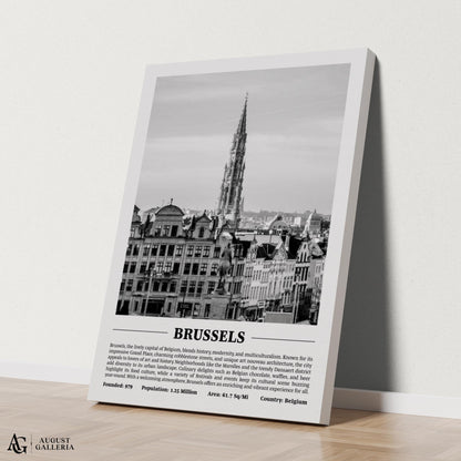 Brussels Black & White City Print