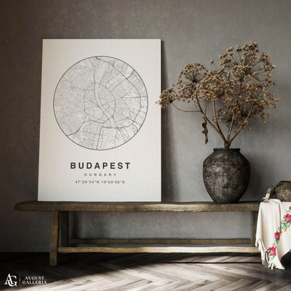Budapest Minimalist Map