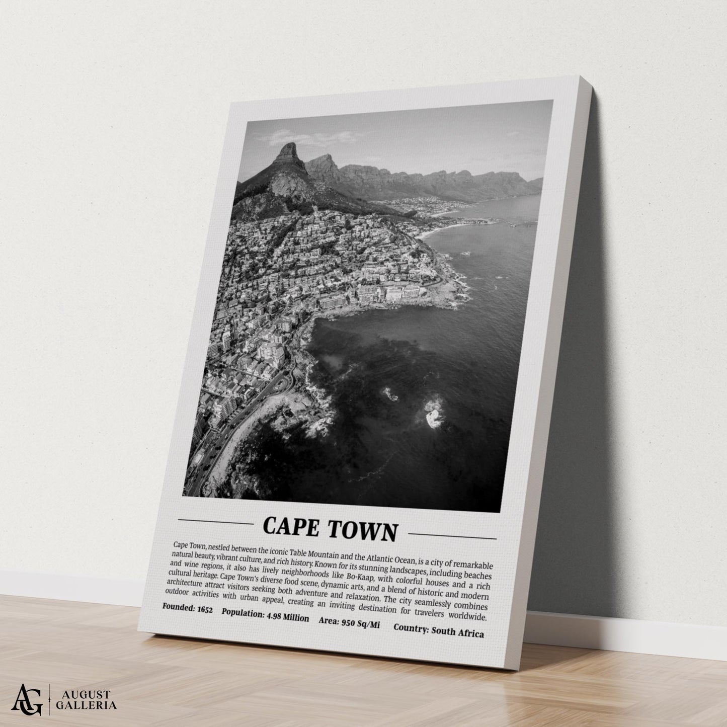 Cape Town Black & White City Print