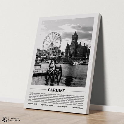 Cardiff Black & White City Print