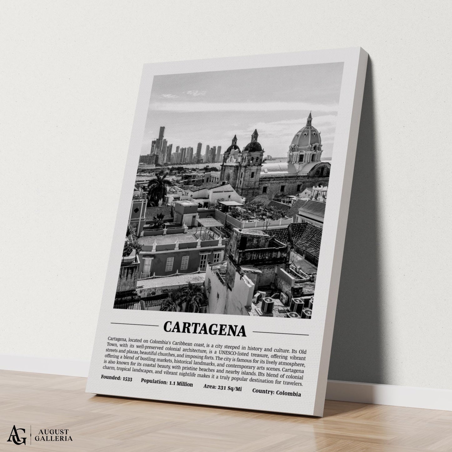 Cartagena Black & White City Print