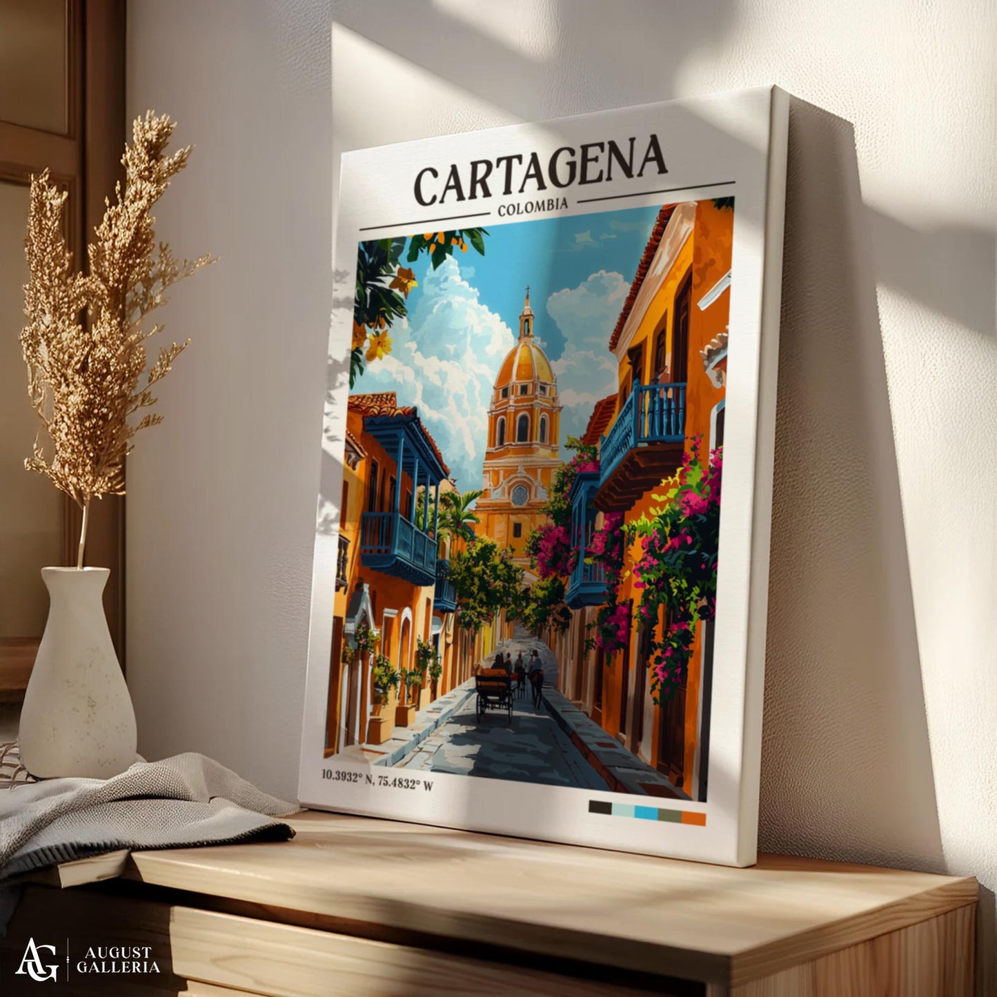 Cartagena Colombia Retro Travel Print