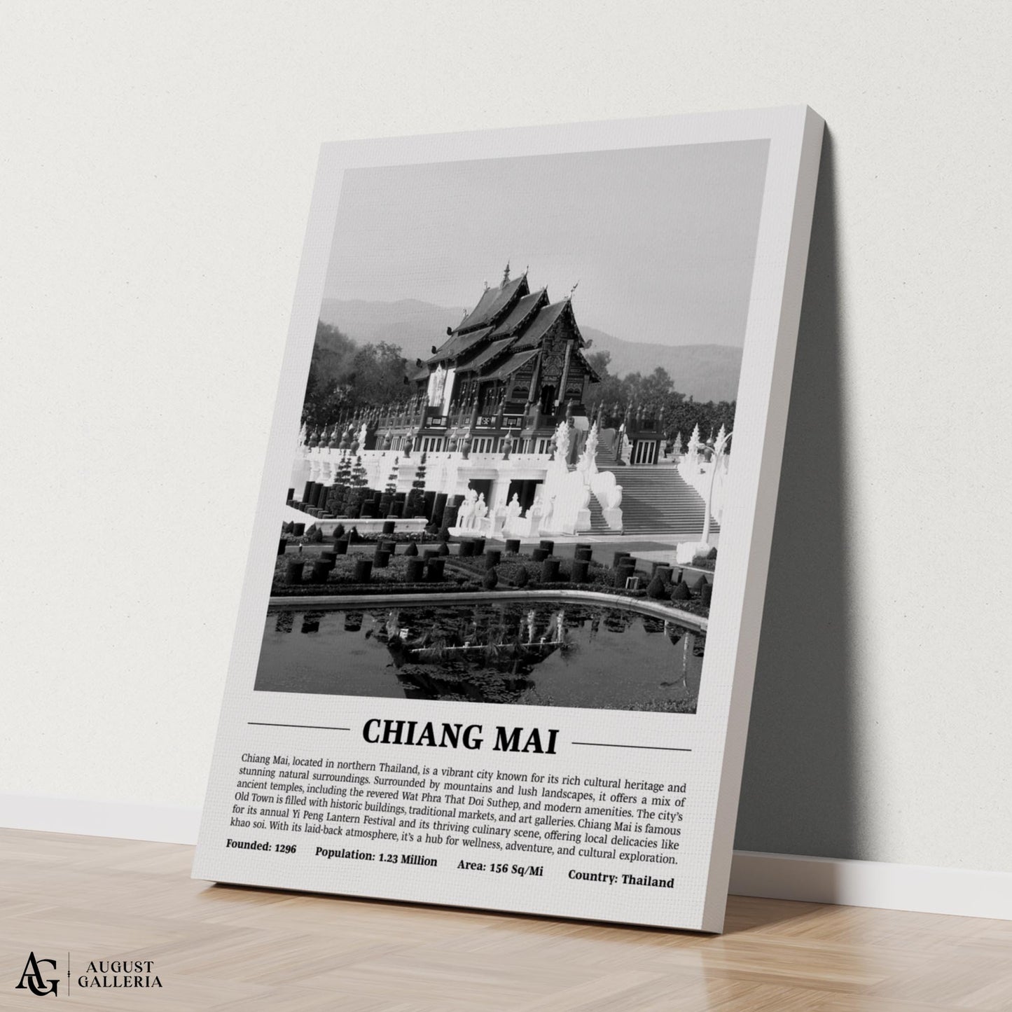 Chiang Mai Black & White City Print