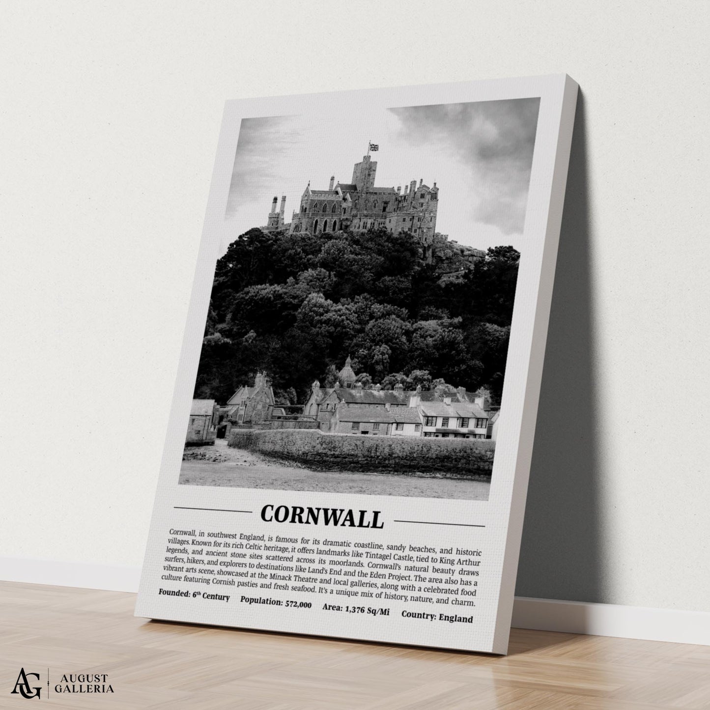 Cornwall Black & White City Print