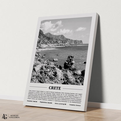 Crete Black & White City Print