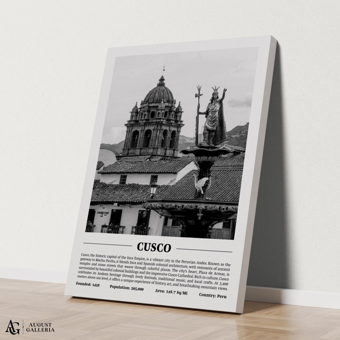 Cusco Black & White City Print