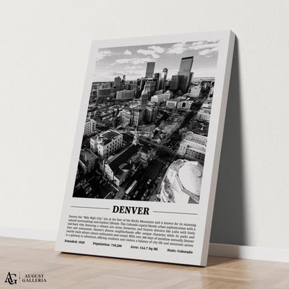 Denver Black & White City Print