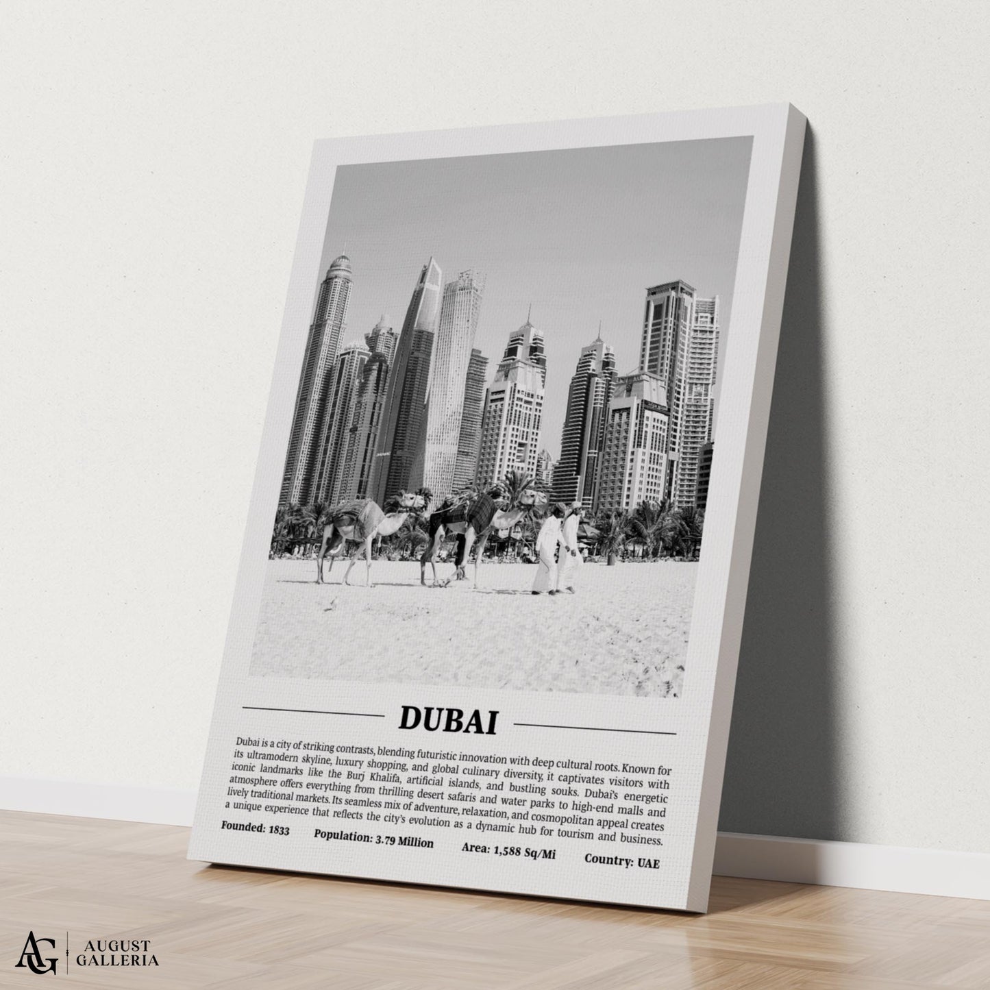 Dubai Black & White City Print