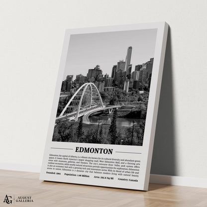 Edmonton Black & White City Print