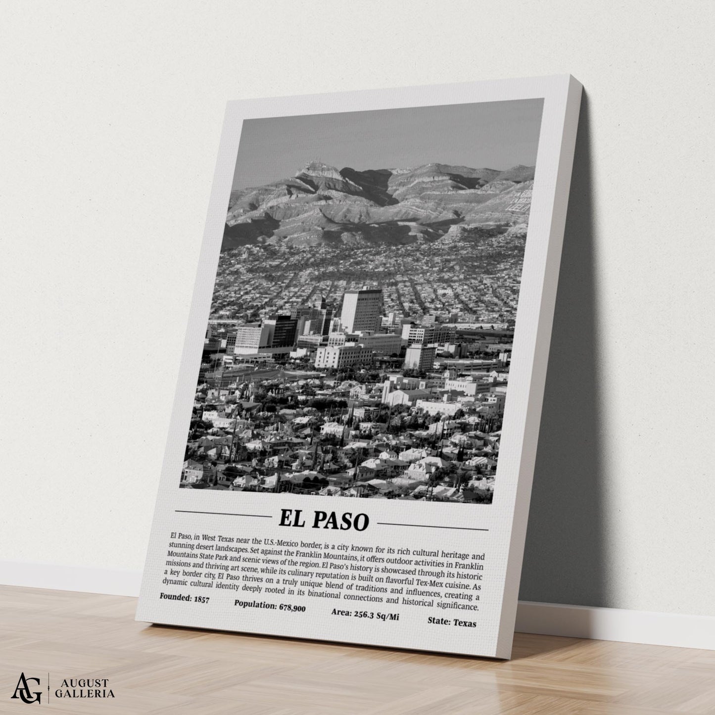 El Paso Black & White City Print