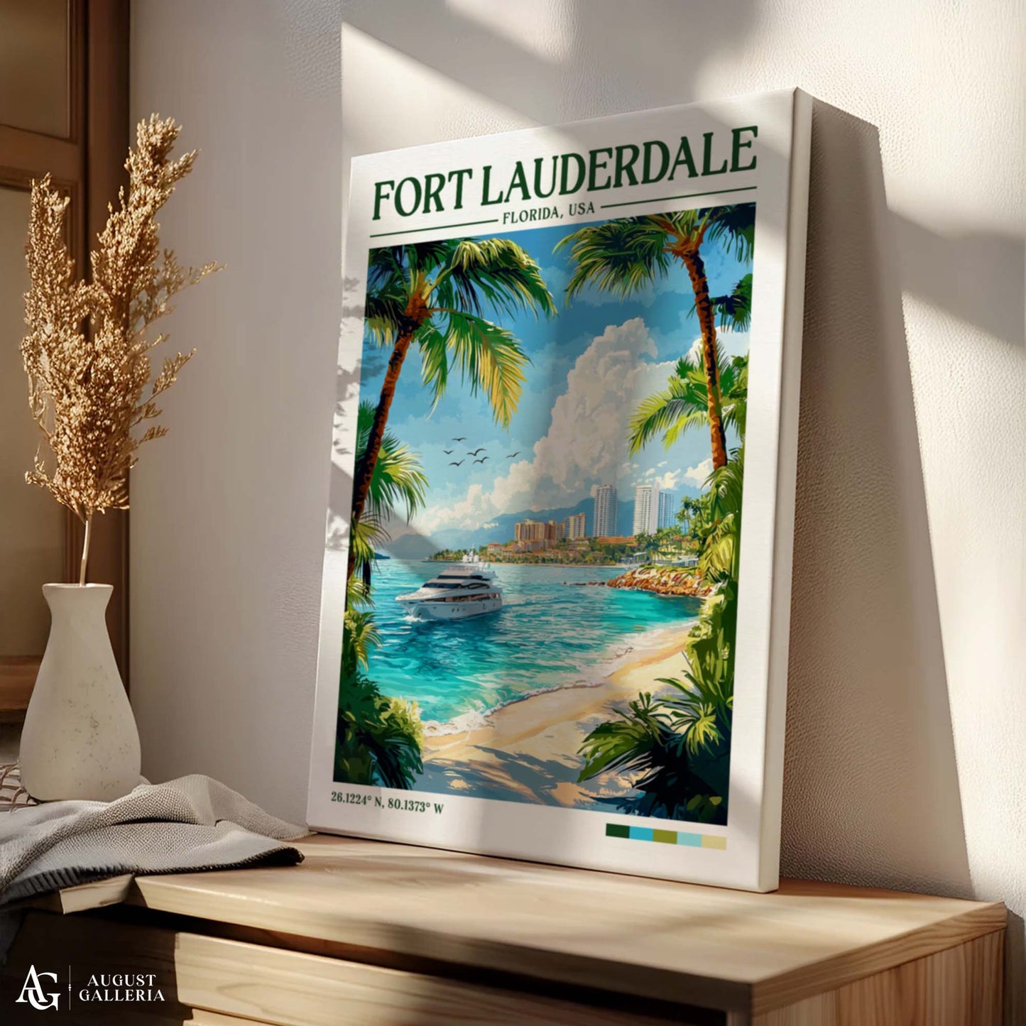 Fort Lauderdale Florida Retro Travel Print