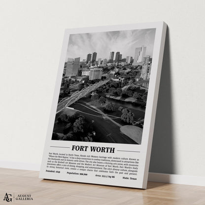 Fort Worth Black & White City Print