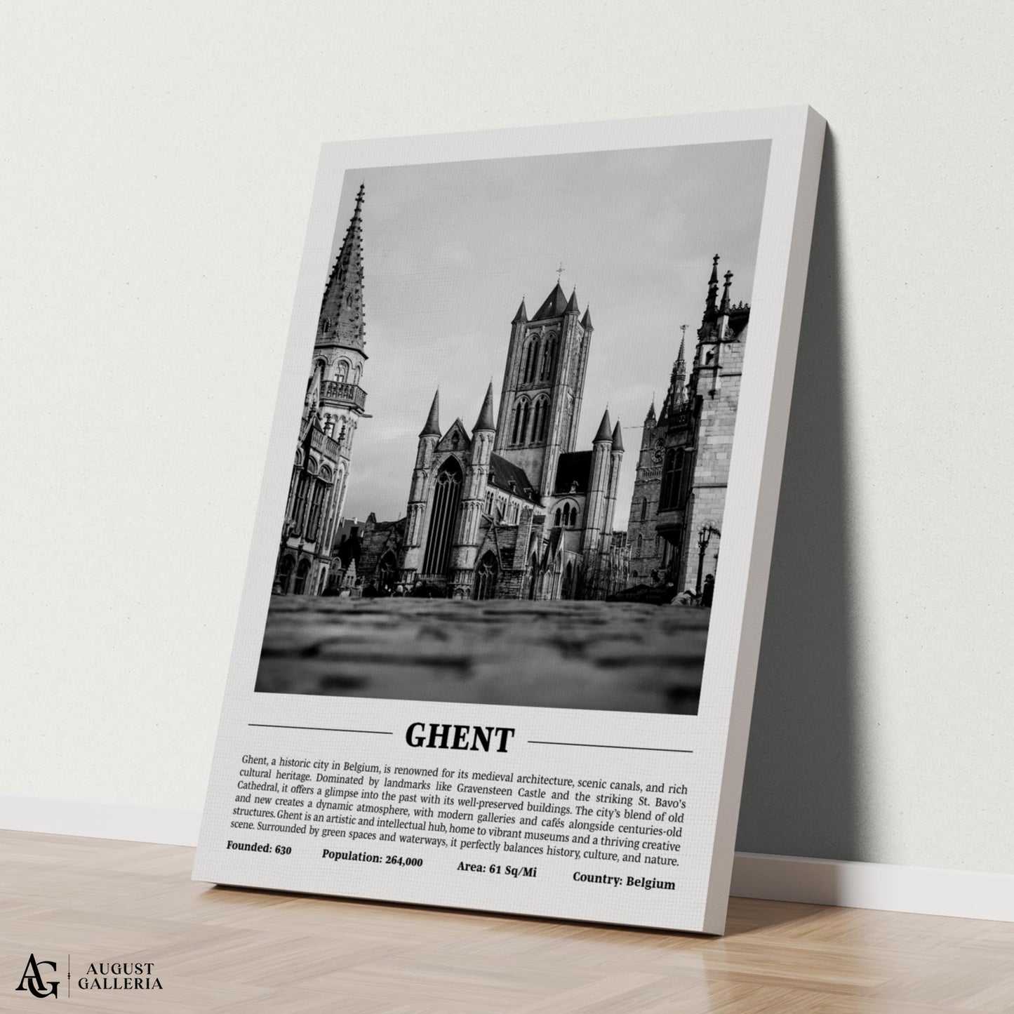 Ghent Black & White City Print