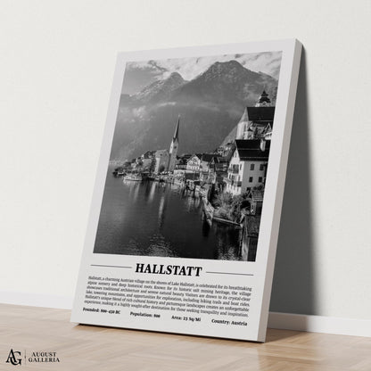 Hallstatt Black & White City Print