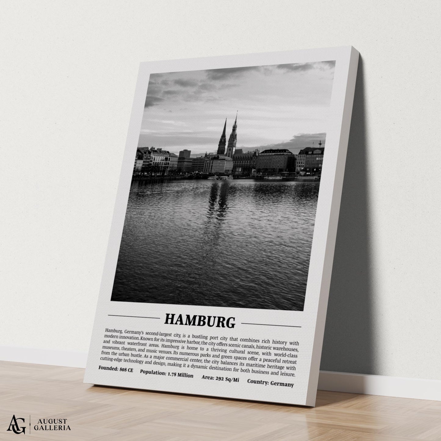 Hamburg Black & White City Print