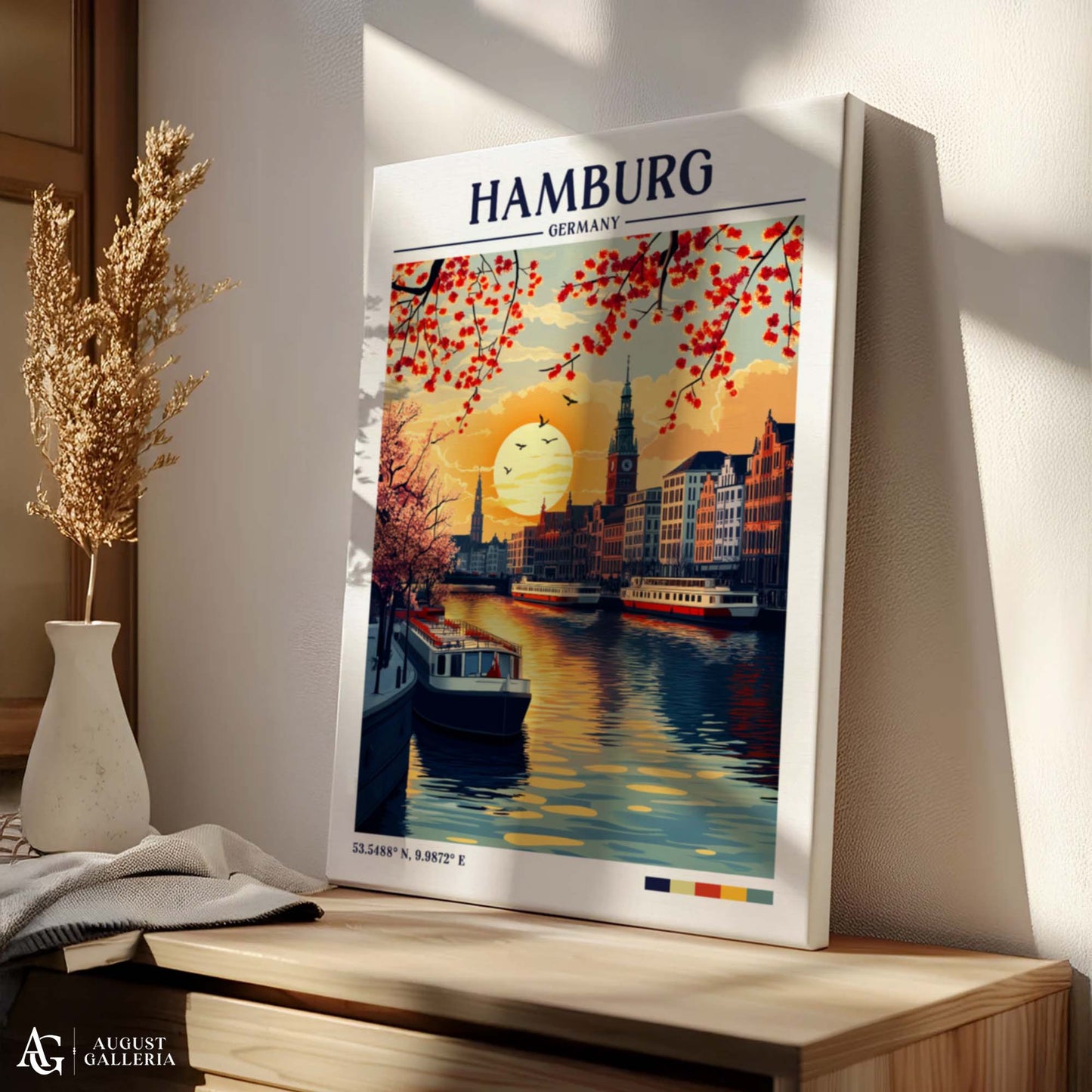 Hamburg Germany Retro Travel Print