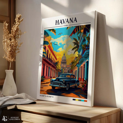 Havana Cuba Retro Travel Print