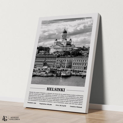 Helsinki Black & White City Print