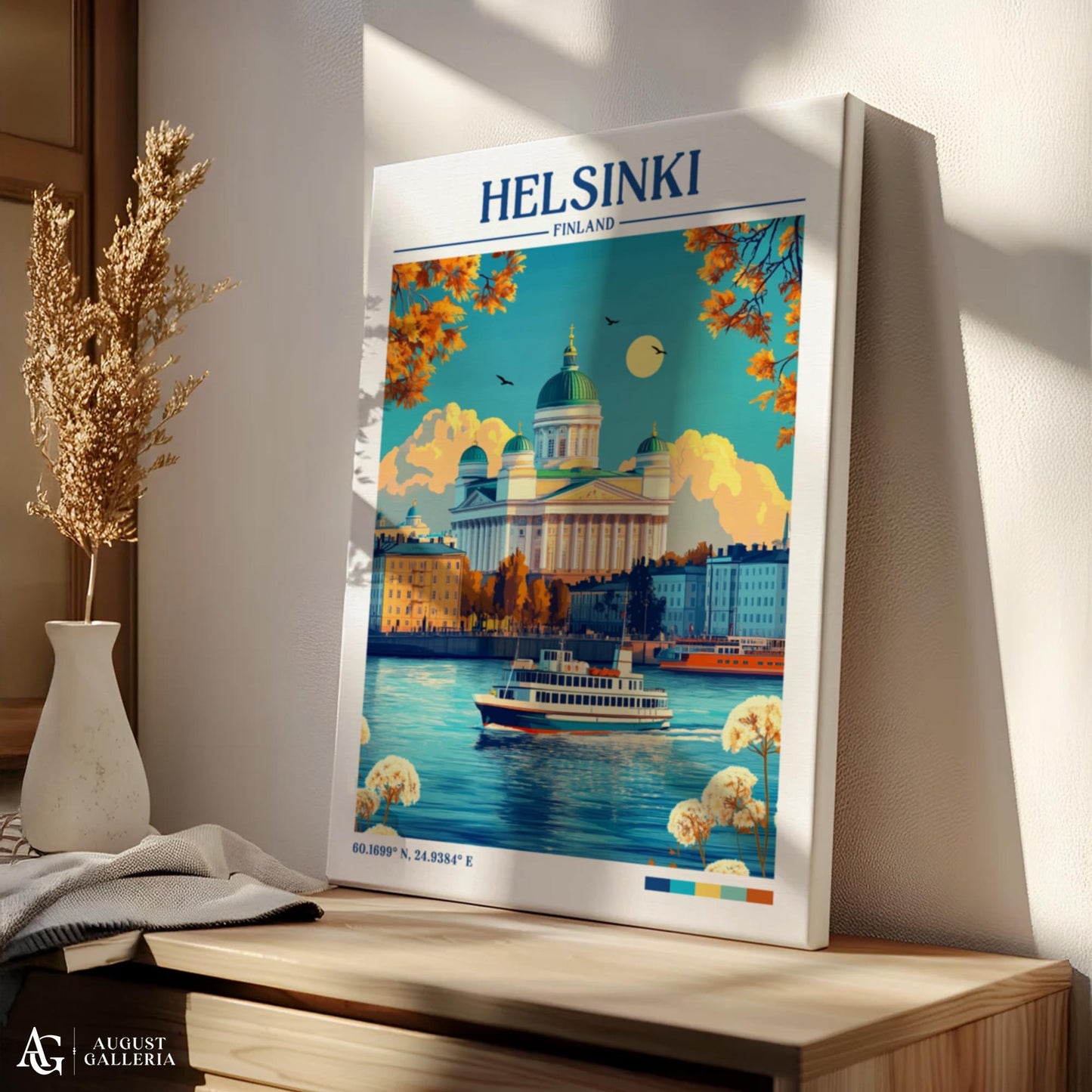 Helsinki Finland Retro Travel Print