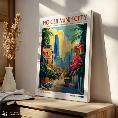 Ho Chi Minh City Retro Travel Print